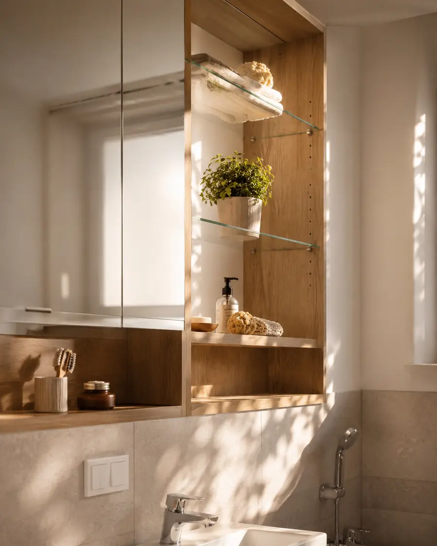 Designbad mit Spiegelschrank